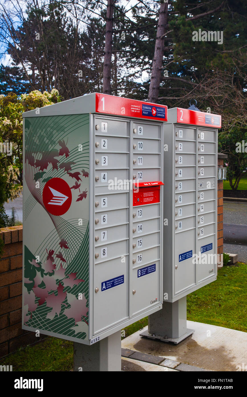 New design of neighbourhood mail boxes from Canada Post Stock Photo Alamy