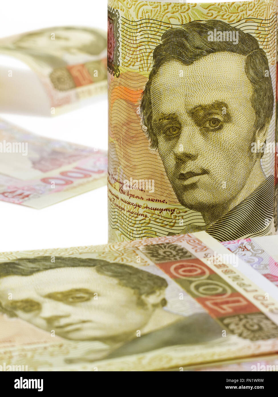 Ukrainian money. A hundred hryvnia bill. Stock Photo