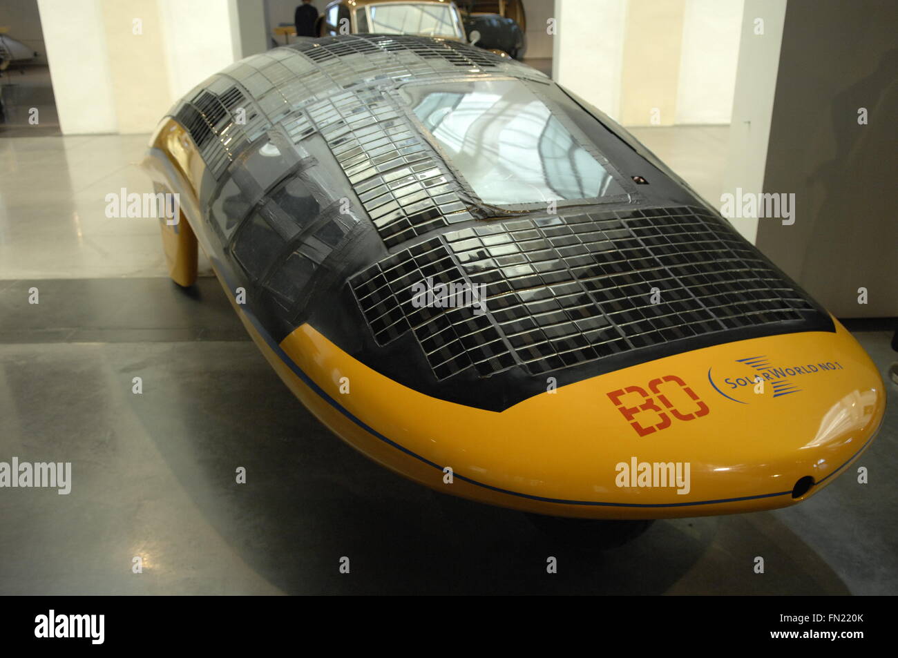 Solar car(spaceship) 2007, It is identical to the solar world one,won the prize for the most beautiful solar car in the world Stock Photo