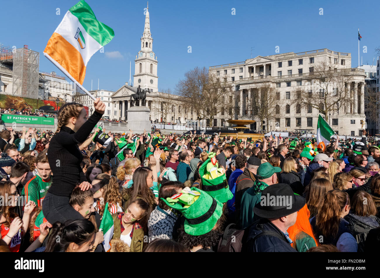 St Patrick's Day celebrations at Trafalgar Square in London