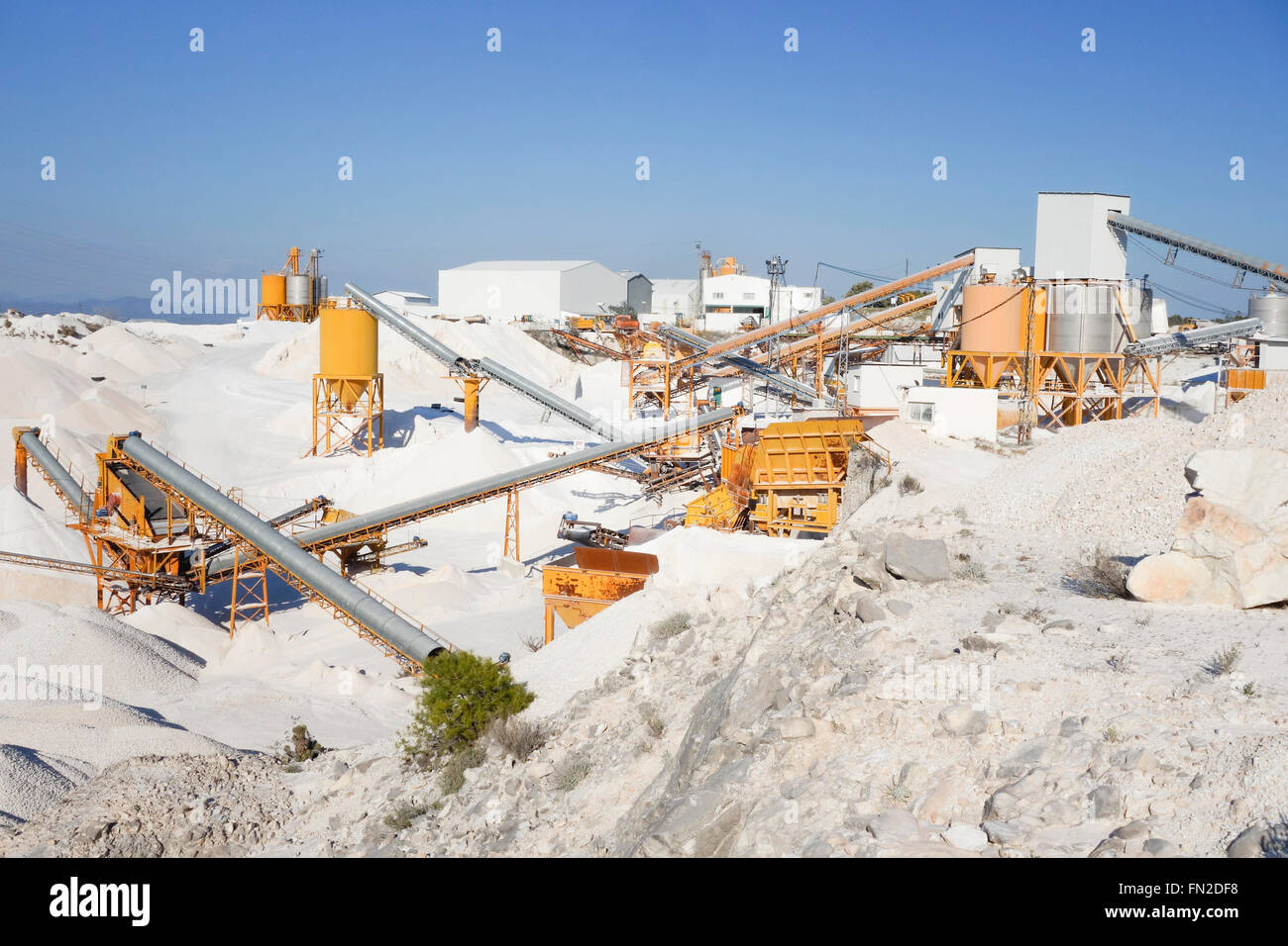Sand and gravel, dolomite quarry, excavation plant in Coin, Southern