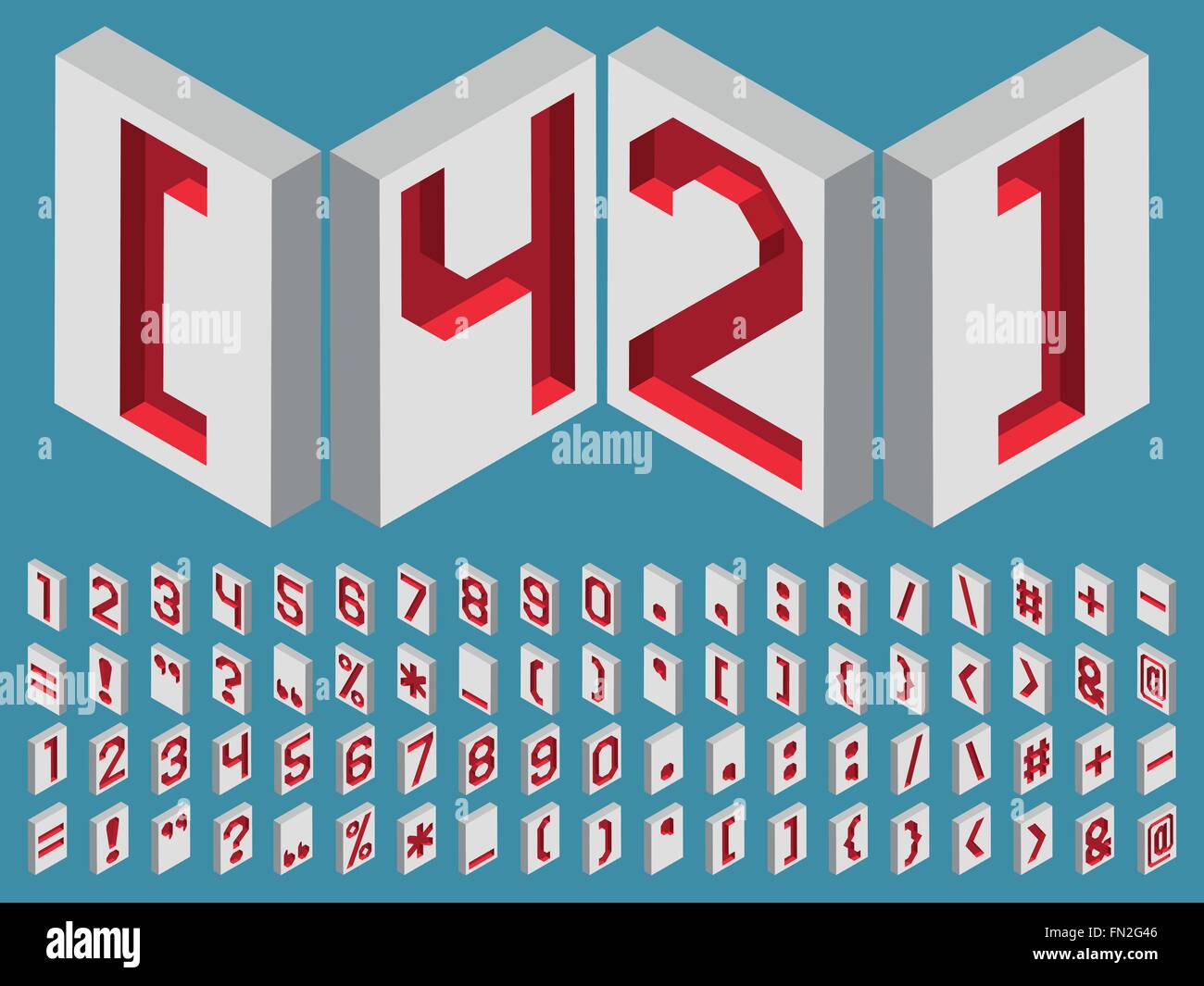 numbers and punctuation marks isometric Stock Vector Image & Art - Alamy