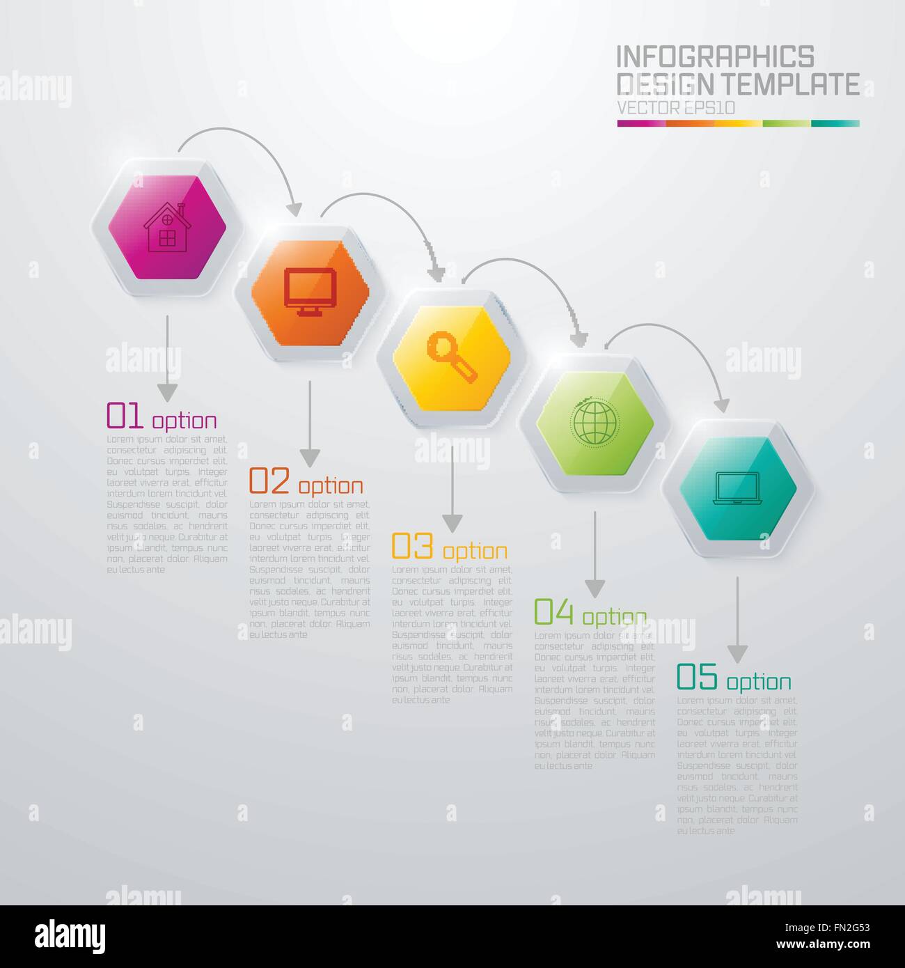 5 Option Menu Elearning Vector illustration infographic five options Stock Vector Image & Art ...