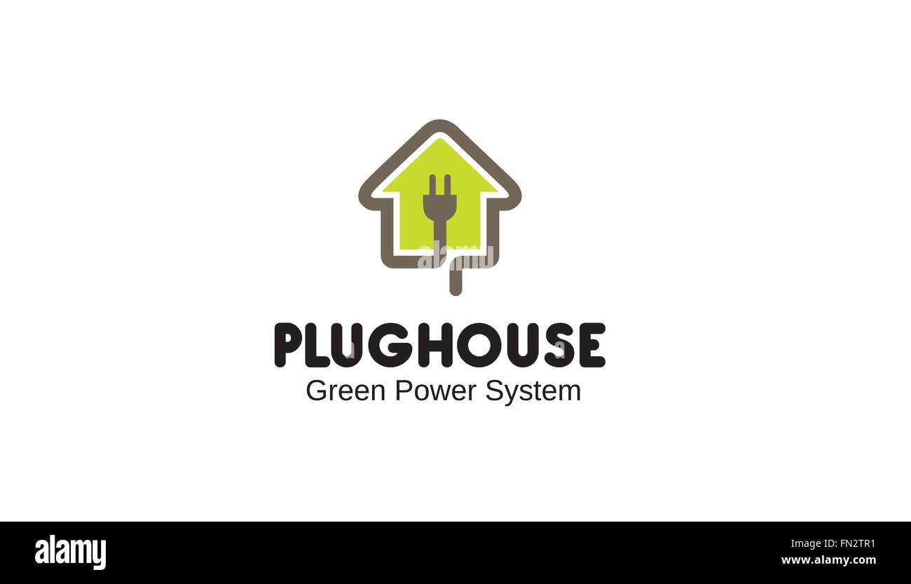 Plug House Logo Vector Symbol Design Icon Illustration Stock Vector