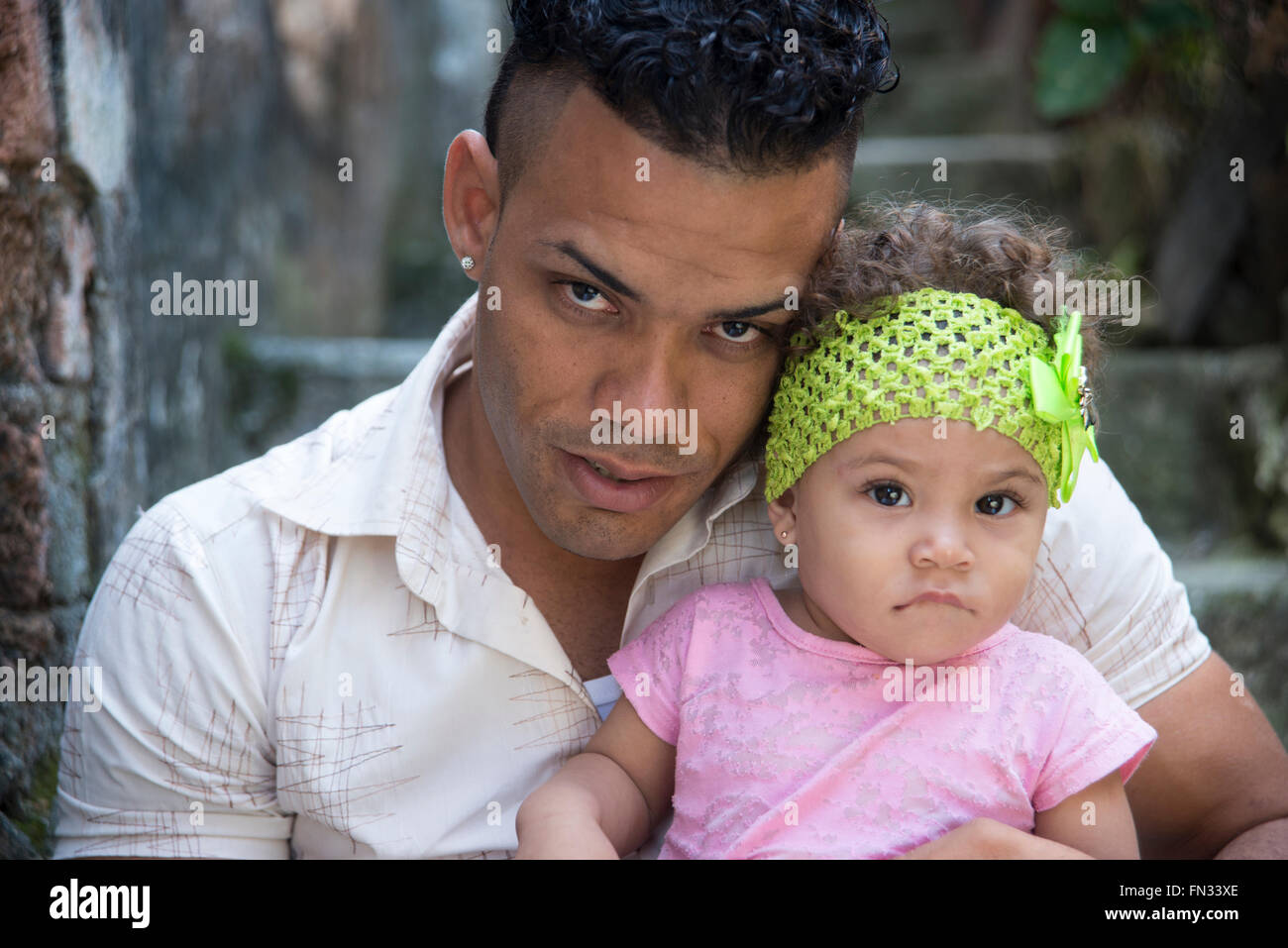 Father and baby daughter together Stock Photo