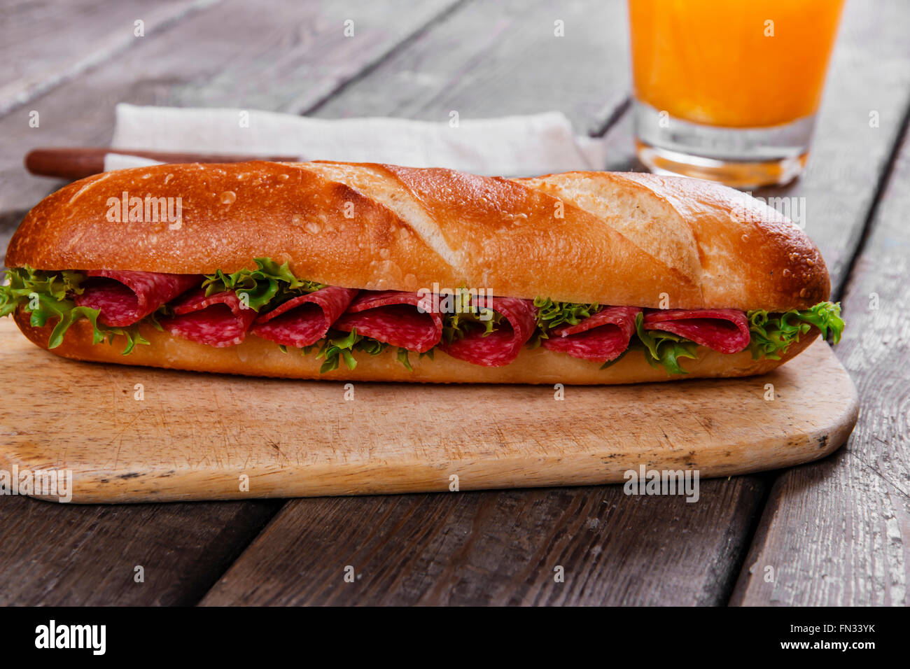 Salami Sandwich Stock Photos & Salami Sandwich Stock Images Alamy