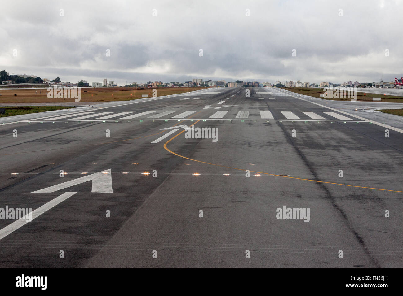 Rainy airport lane Stock Photo