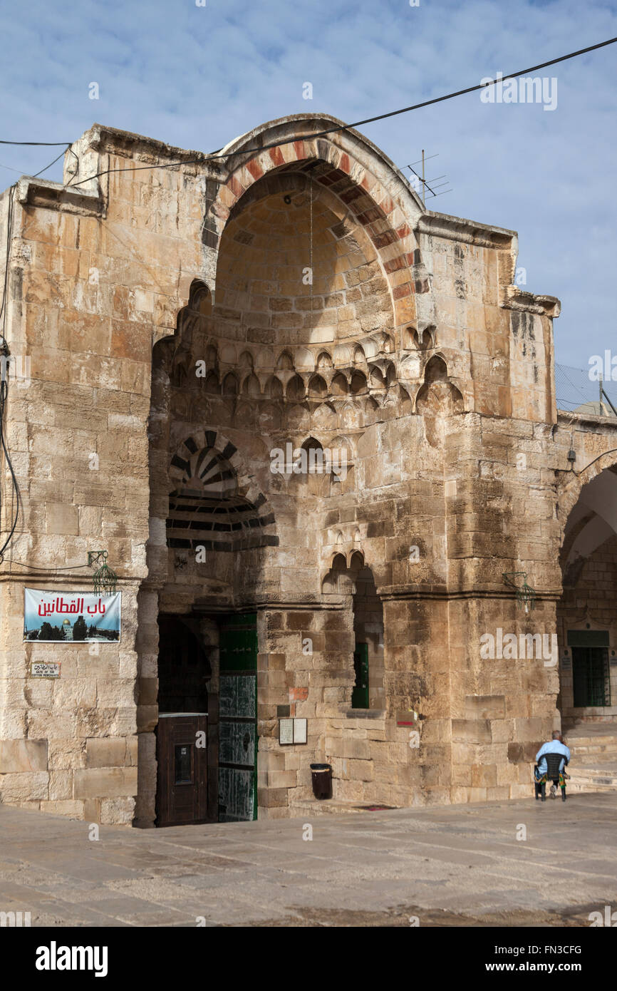 Gate of the Cotton Merchants, l-Haram ash-Sharif or Temple Mount, Old City Jerusalem Stock Photo