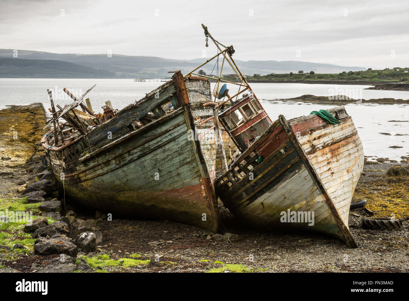 Old fishing boats salen isle of mull hi-res stock photography and ...