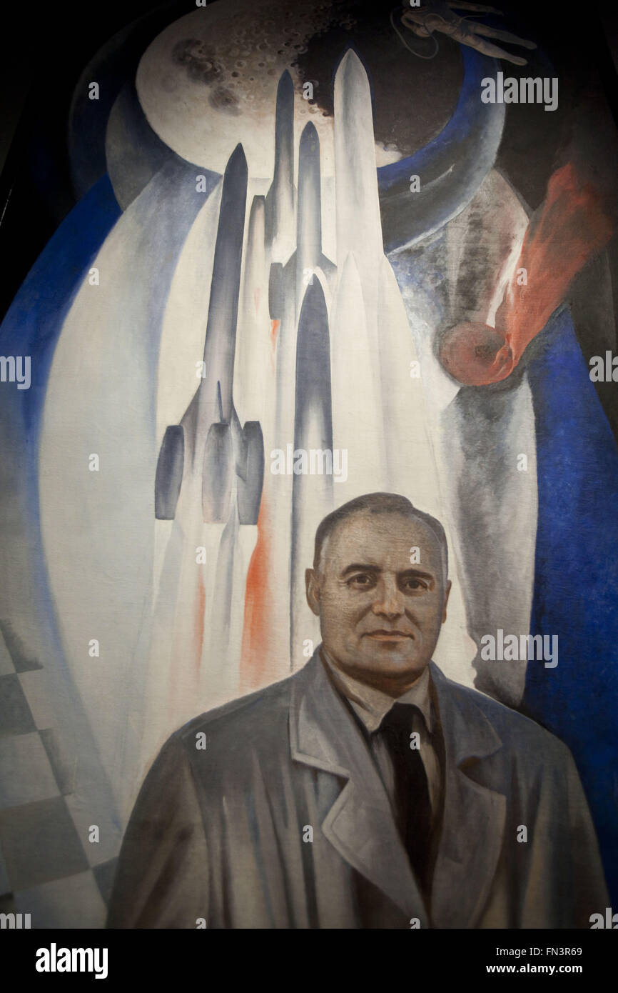 London, UK. 12th Mar, 2016. Cosmonauts: Birth of the Space Age.Yuri Korolev, the chief designer, oil on canvas, 1969.The Science Museum exhibit has assembled a most significant collection of Russian spacecraft and artefacts ever to be shown in the UK. In 1957 Russia launched the world's first artificial satellite, Sputnik, into space and just four years later sent the first ever human ''“ Yuri Gagarin. It was Russia that turned the dream of space travel into a reality and became the first nation to explore space. On display was Vostok 6: the capsule flown by Valentina Tereshkova, the first Stock Photo