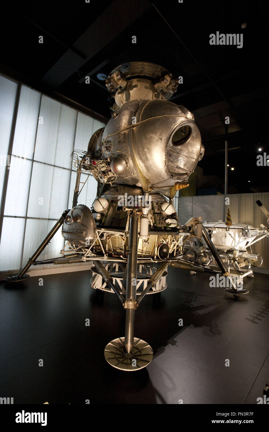London, UK. 12th Mar, 2016. Cosmonauts: Birth of the Space Age.Luna mission lander that never landed on the Moon.The Science Museum exhibit has assembled a most significant collection of Russian spacecraft and artefacts ever to be shown in the UK. In 1957 Russia launched the world's first artificial satellite, Sputnik, into space and just four years later sent the first ever human ''“ Yuri Gagarin. It was Russia that turned the dream of space travel into a reality and became the first nation to explore space. On display was Vostok 6: the capsule flown by Valentina Tereshkova, the first eve Stock Photo