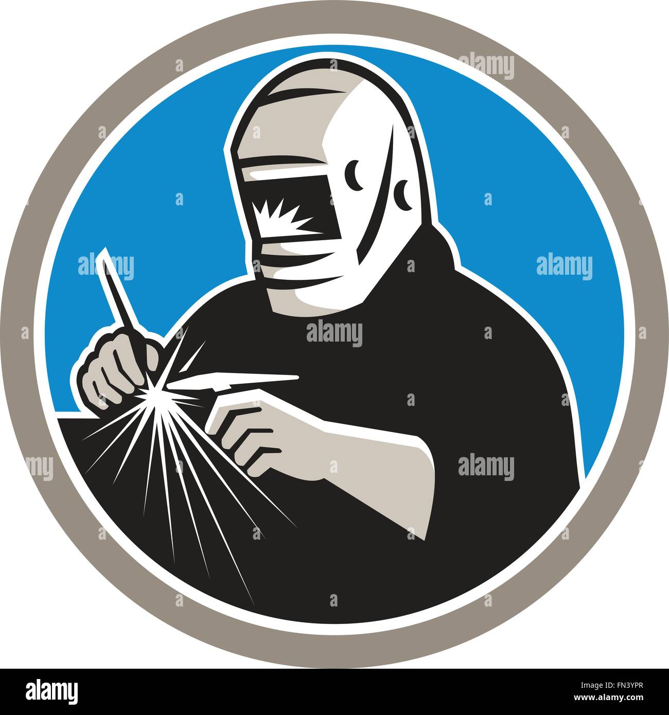 Illustration of a tungsten inert gas tig welder with welding torch