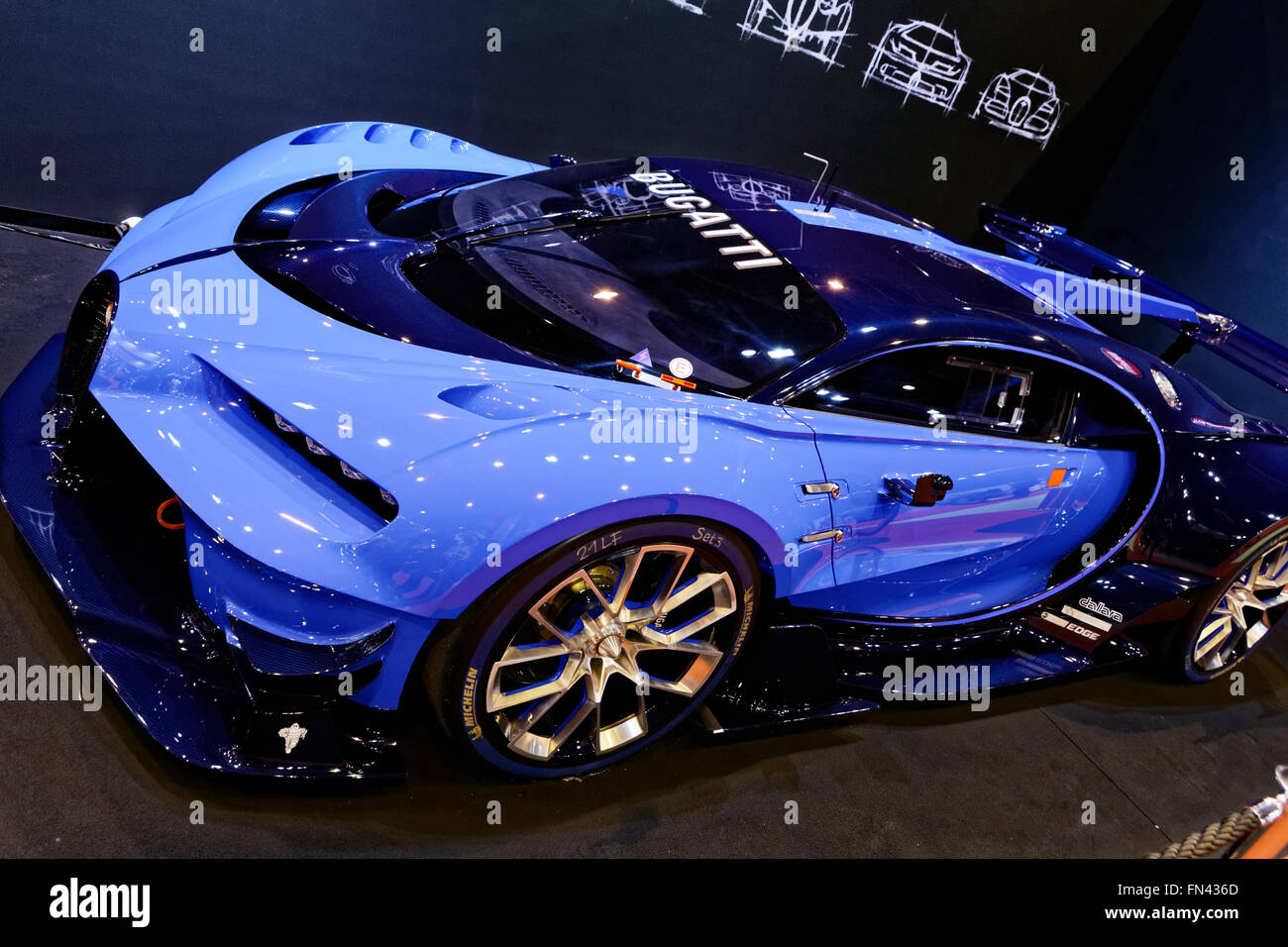Bugatti Vision Gran Turismo to Retromobile show in Paris Stock Photo - Alamy
