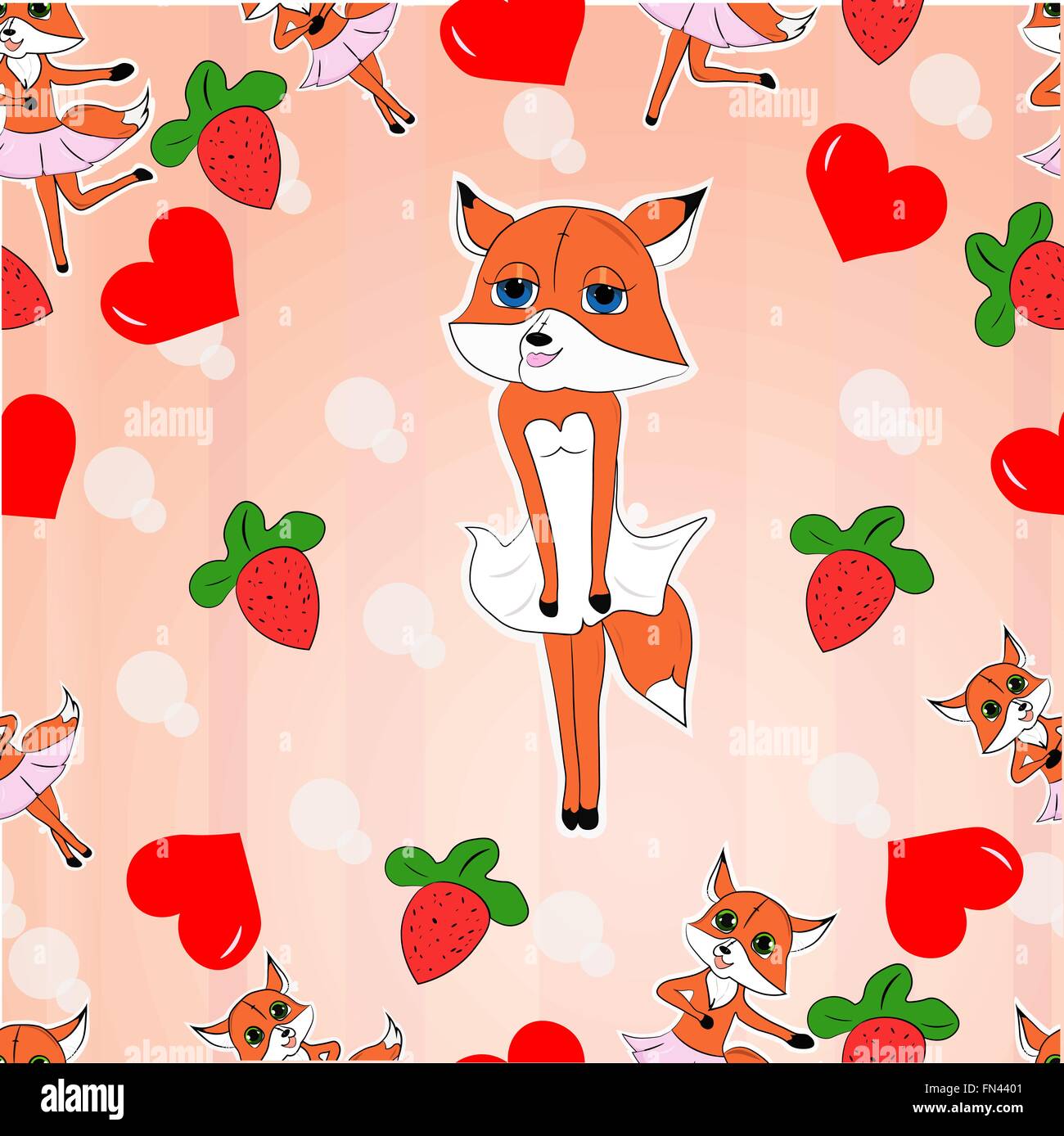 Seamless pattern with a fox Stock Vector Image & Art - Alamy