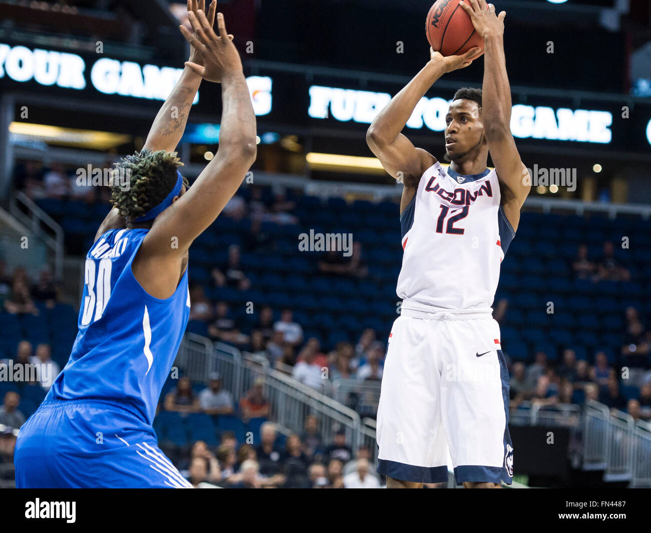 Kyle Facey Orlando, FL, USA. 13th Mar, 2016. Connecticut forward Kentan Facey (12 ...