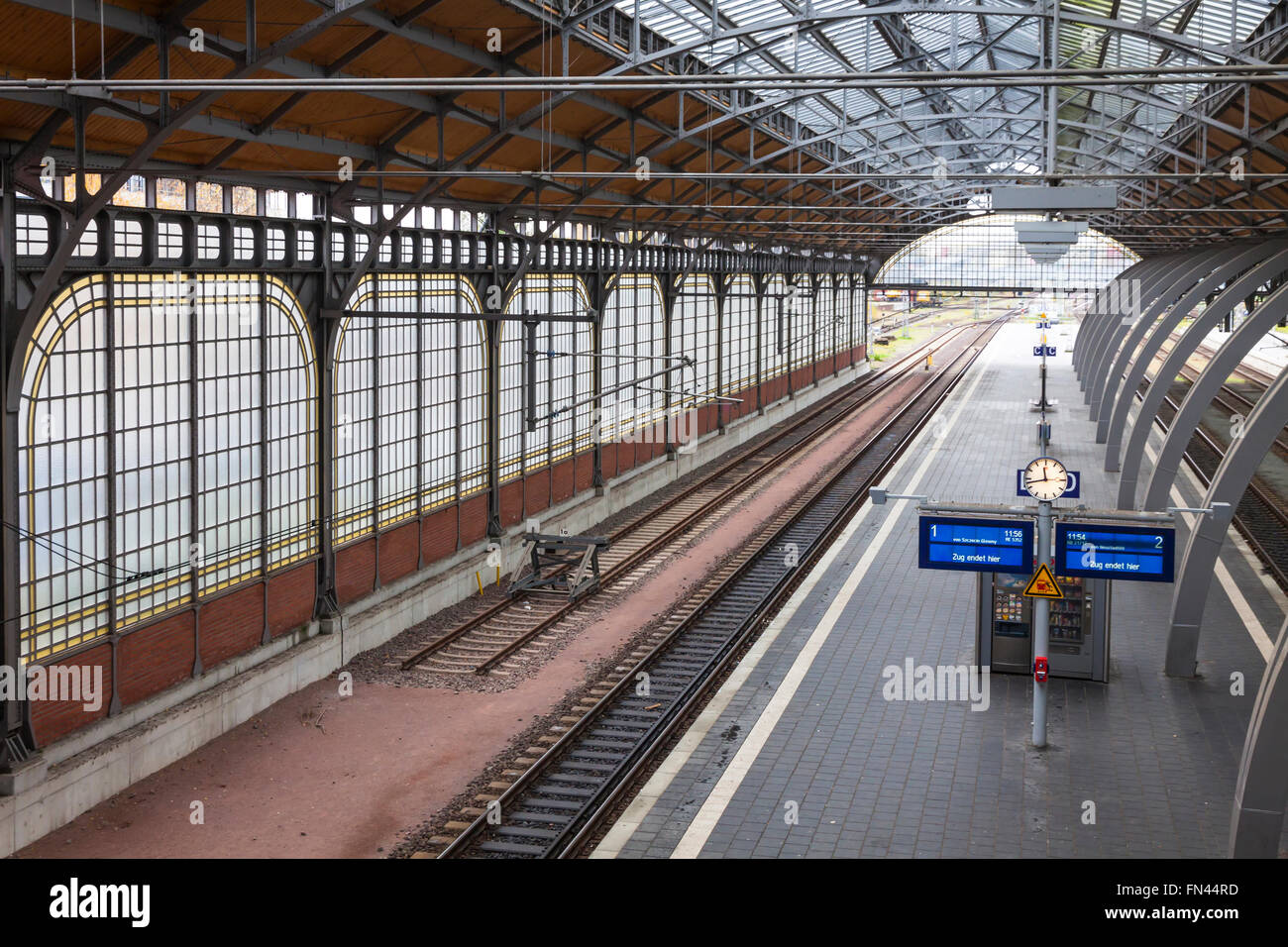 Lubeck Hbf railway station. Is the main railway station of Hanseatic city of Lubeck (Schleswig-Holstein state), Germany Stock Photo