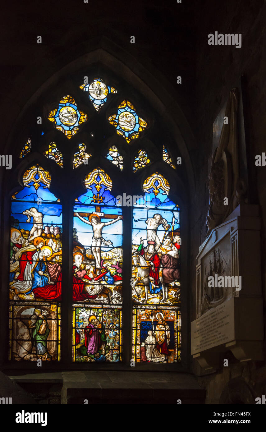 Stained glass window in the the Church of St. Mary the Virgin