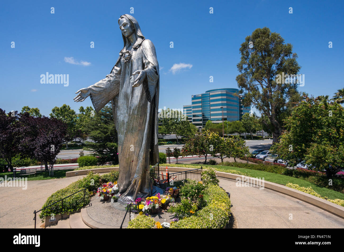 Virgin Mary Statue, Santa Clara, Silicon Valley Stock Photo Alamy