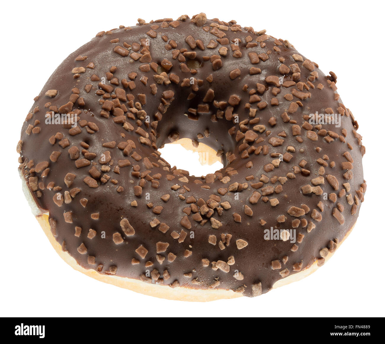 chocolate glazed donut isolated on white background Stock Photo Alamy