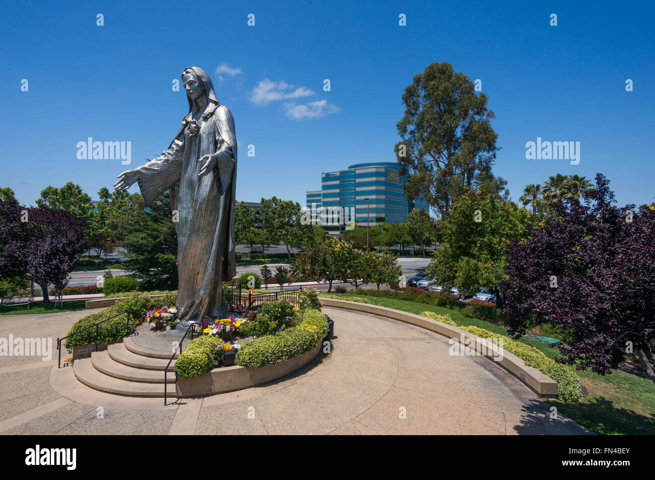 Virgin Mary Statue, Santa Clara, Silicon Valley Stock Photo Alamy
