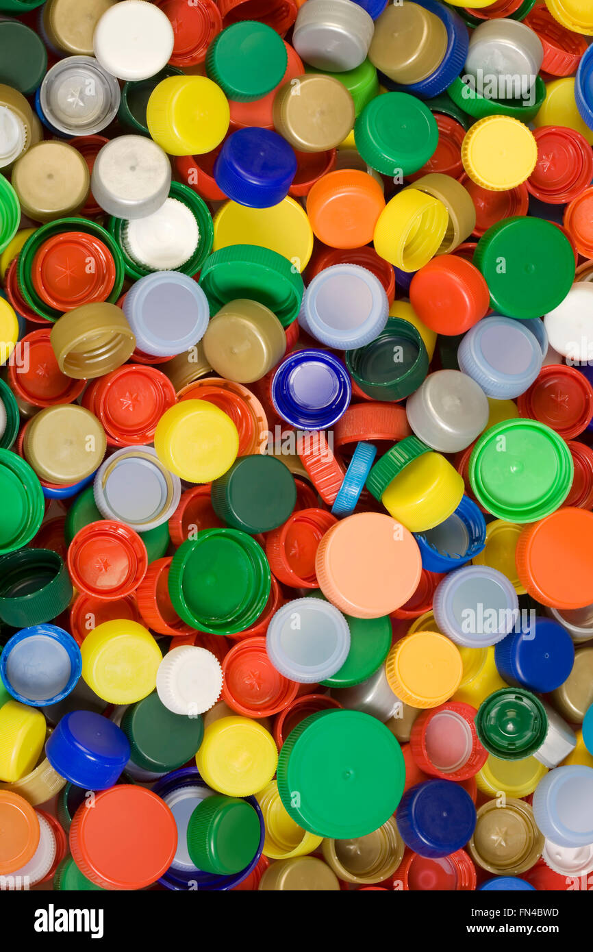 Colorful Plastic Caps Background Texture Stock Photo