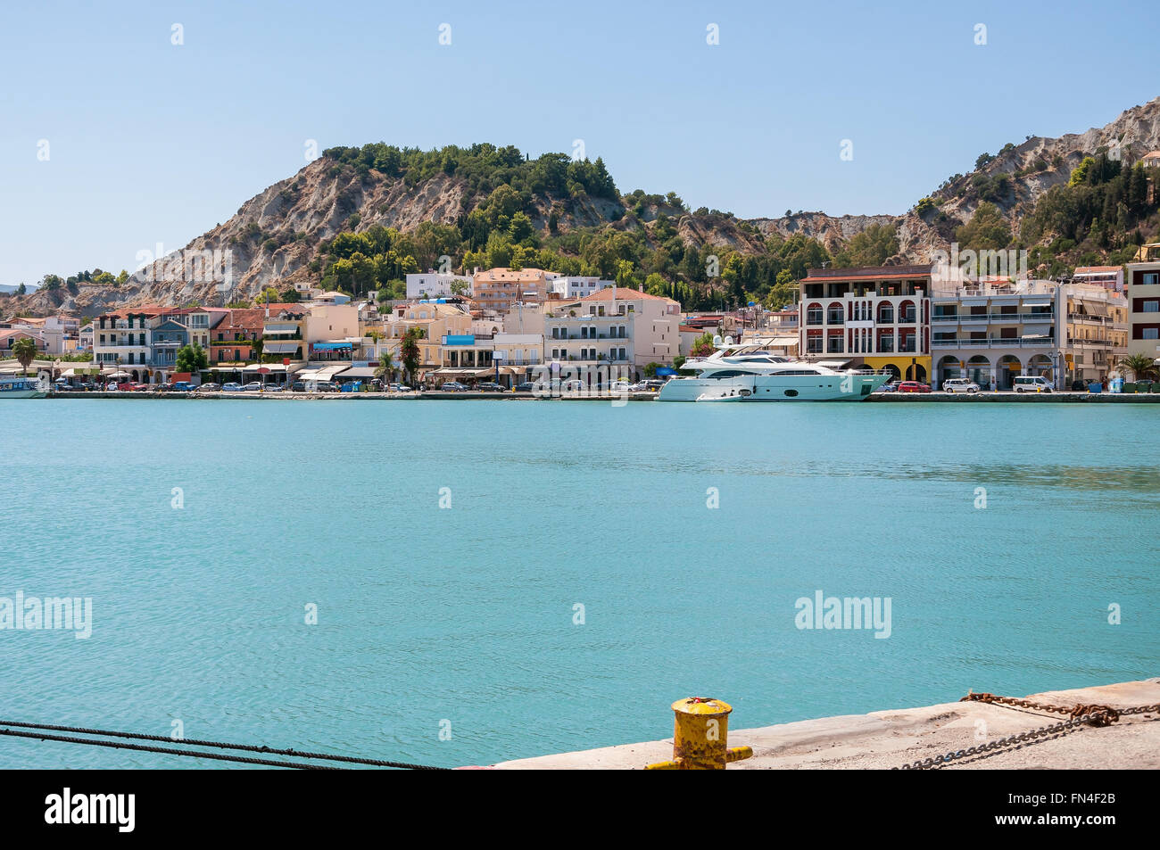 View of town and port of Zakynthos city, Greece Stock Photo