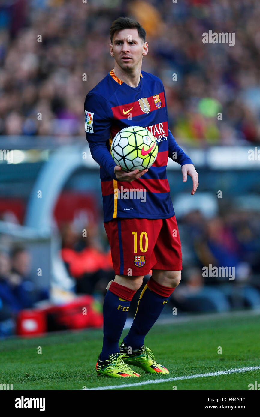 Lionel Messi Barcelona March 12 16 Football Soccer Spanish Primera Division Liga va Match Between Fc