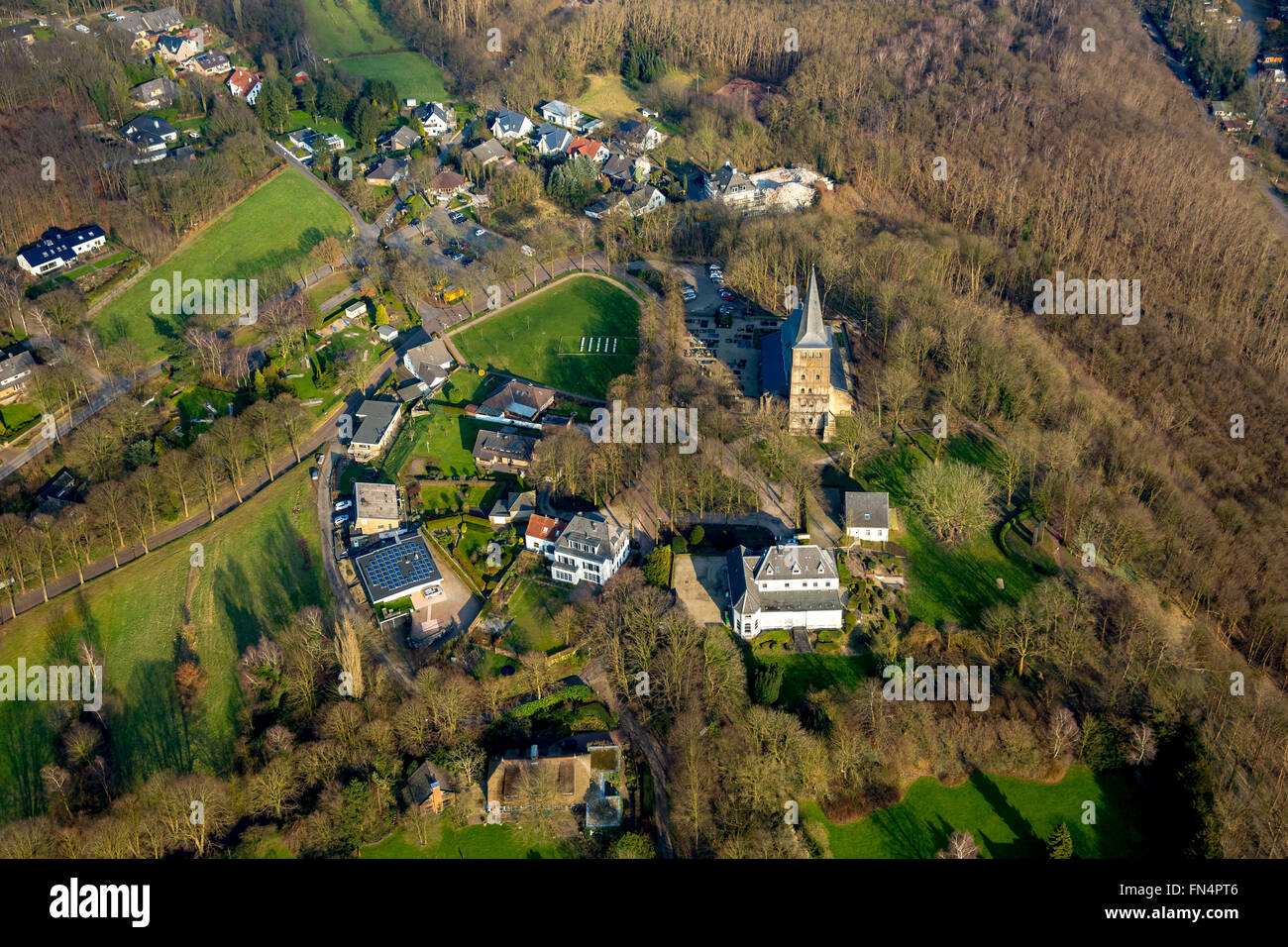 Aerial view, Stanislauskolleg Hoch Elten, Elten and Hoch-Elten, Emmerich, Lower Rhine region, North Rhine-Westphalia, Germany, Stock Photo