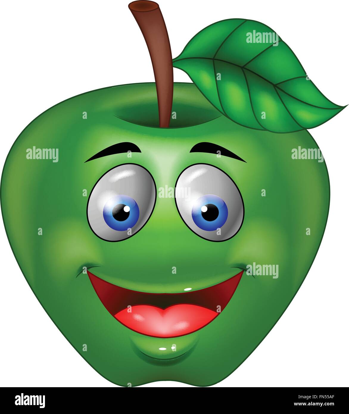 Green apple cartoon character Stock Vector Image & Art Alamy