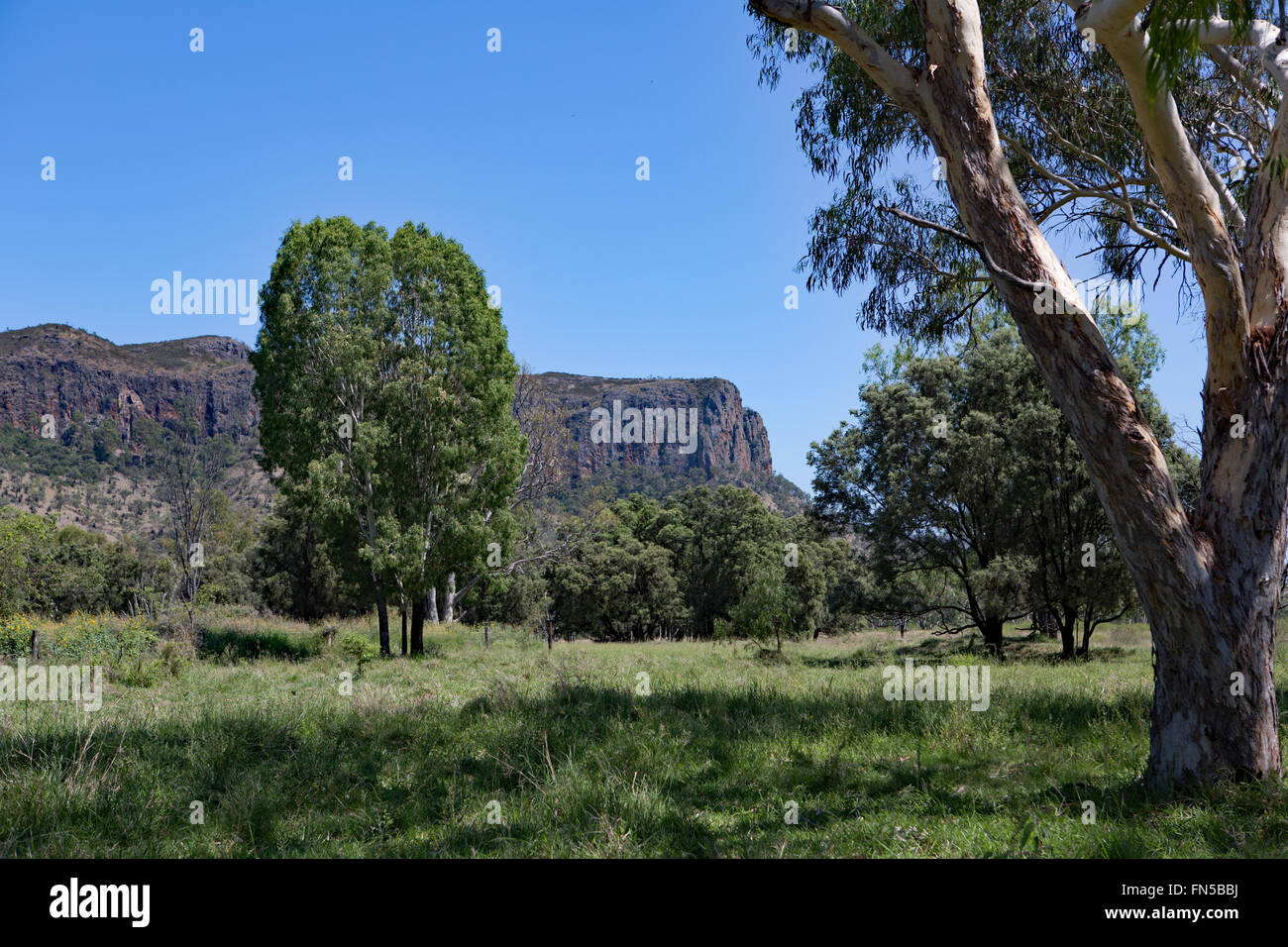 Springsure, view of the Virgin Rock and ranges Stock Photo