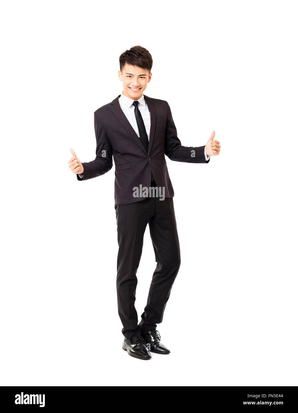 happy  young business man with successful gesture Stock Photo