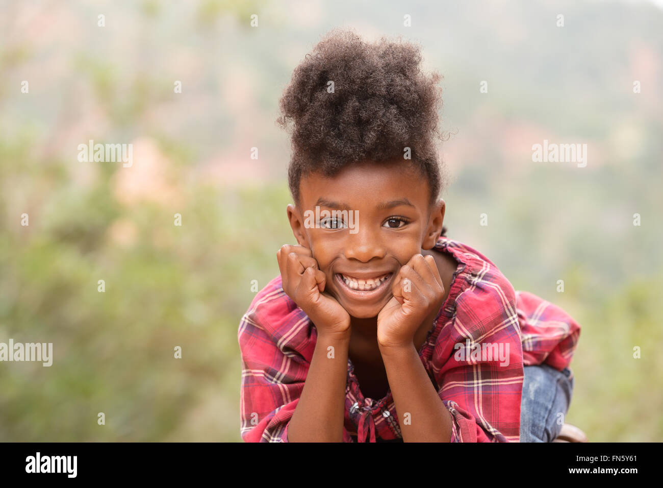 Close Up portrait of cute African American little girl Stock Photo - Alamy