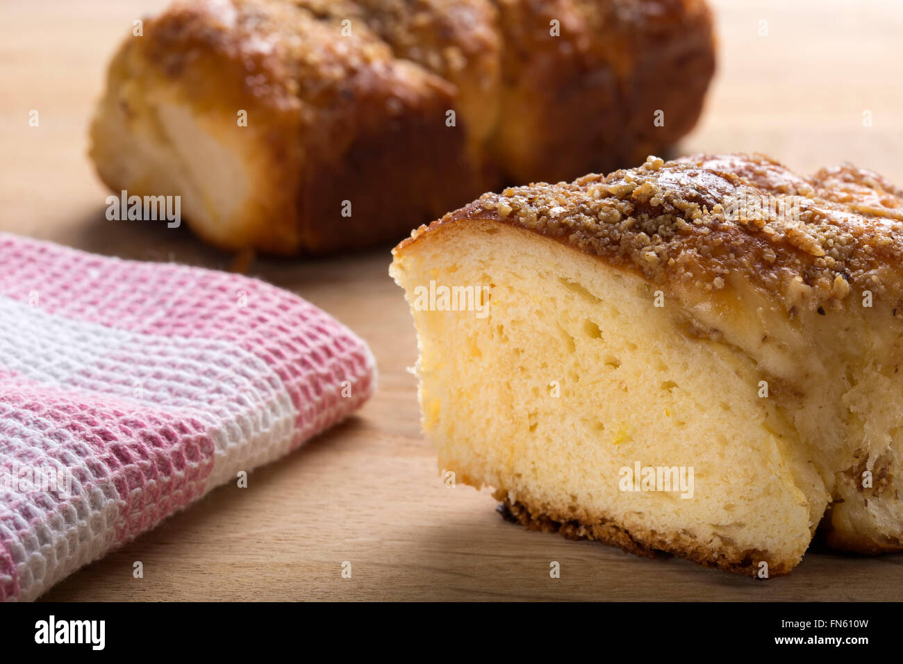 Traditional Romanian pie called 'sfintisori' or 'mucenici' made with honey and walnuts Stock Photo