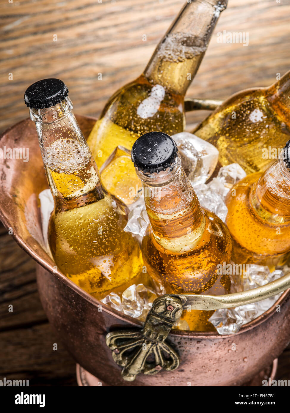 Cold Water Bottles In Ice Bucket Stock Photo by ©somchaij 97867418