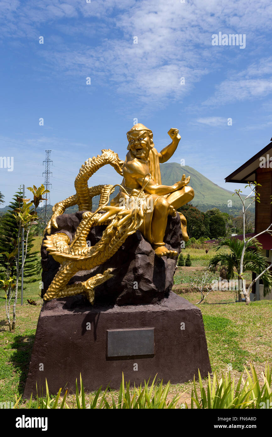 SULAWESI, INDONESIA - AUGUST 8.2015:, Buddhistic fat monk statue in complex Pagoda Ekayana, north Sulawesi,August 8. 2015 Sulawe Stock Photo