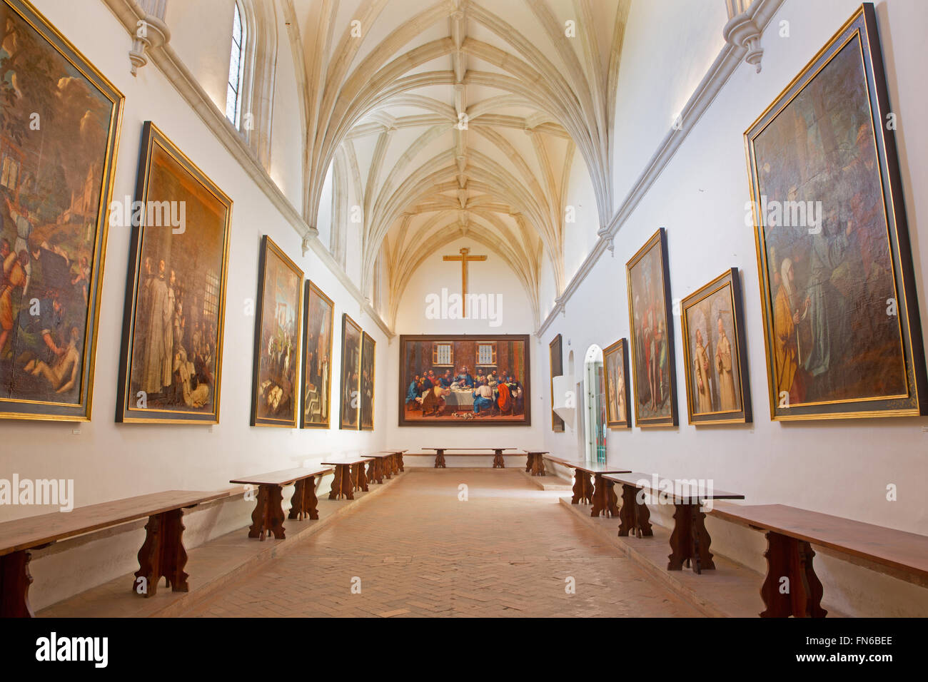 GRANADA, SPAIN - MAY 31, 2015: The refectory in Monasterio de la Cartuja. Stock Photo