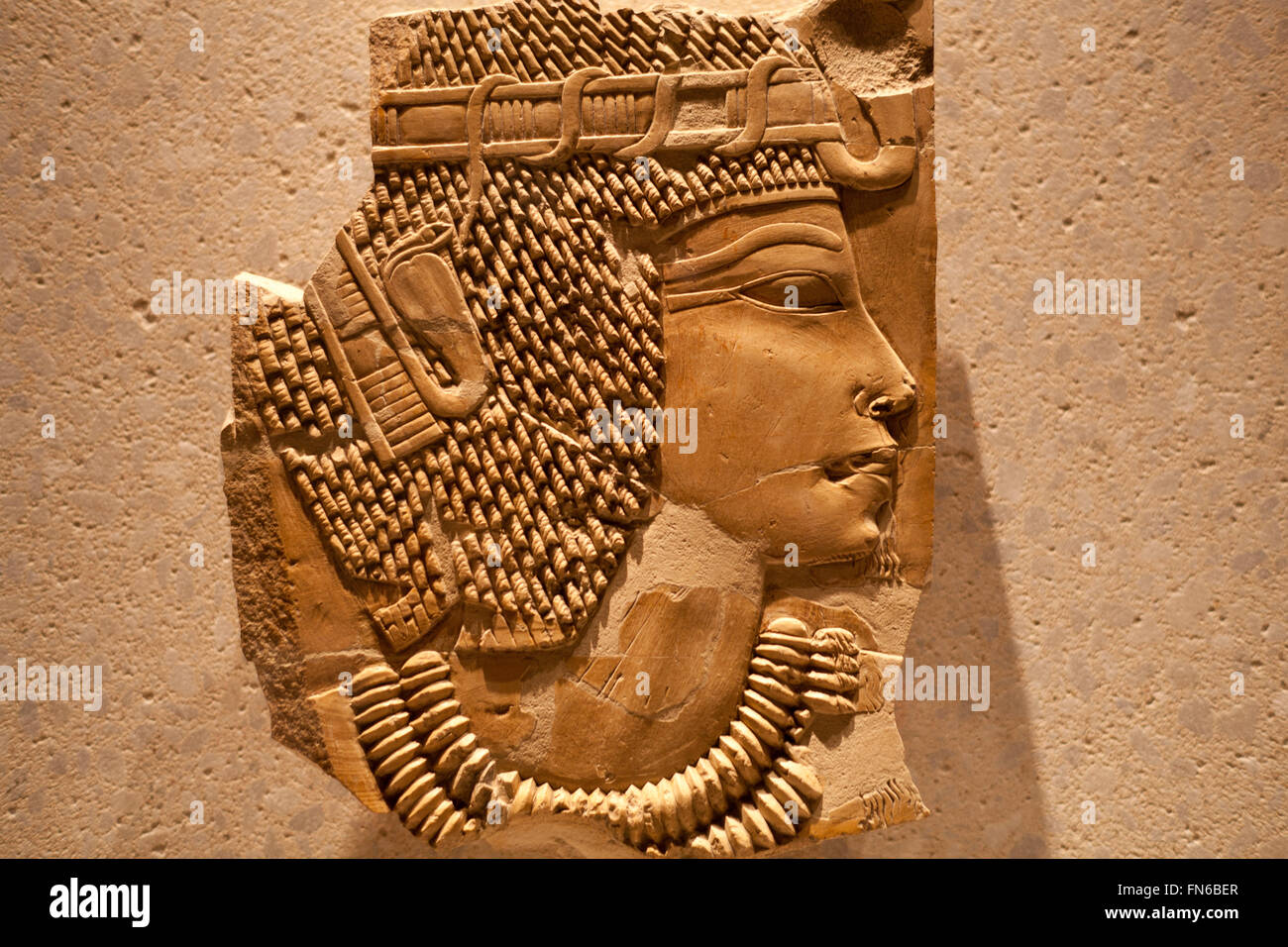 Berlin. Museuminsel. Egyptian bas-relief head Stock Photo
