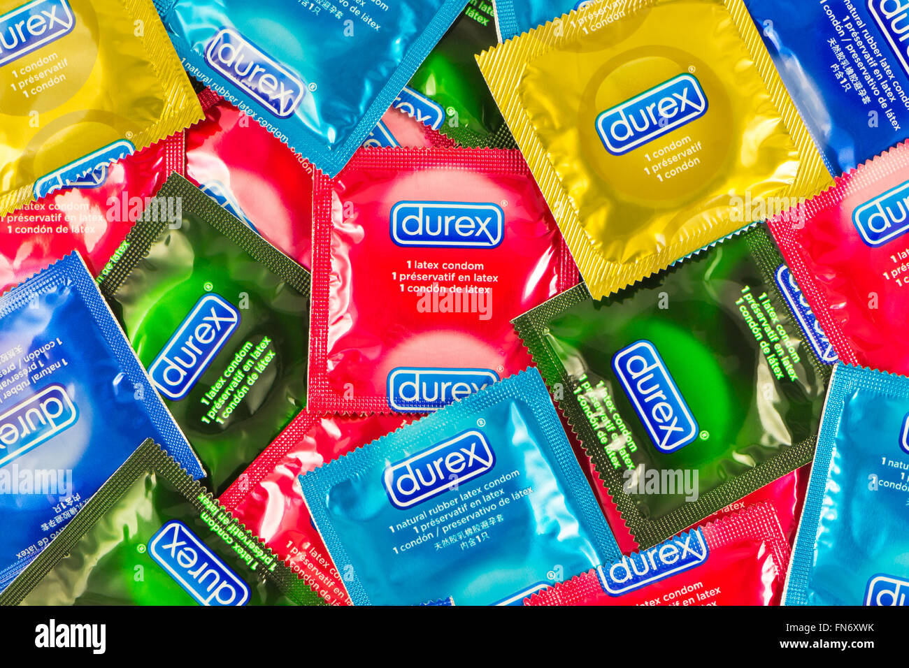 Durex condoms filling up the frame Stock Photo - Alamy