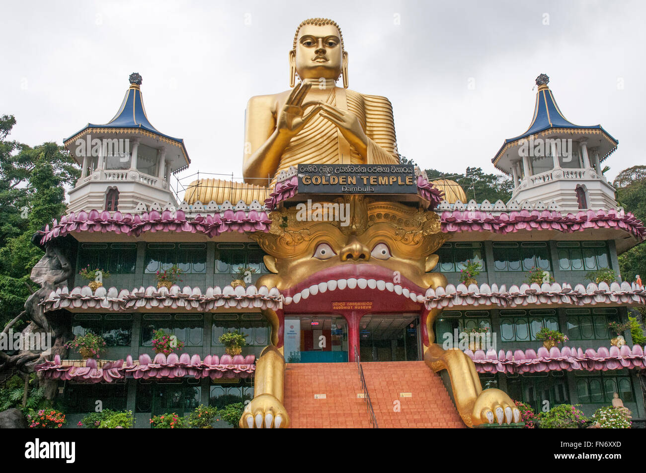 Golden Buddha Temple at Dambulla, Sri Lanka Stock Photo