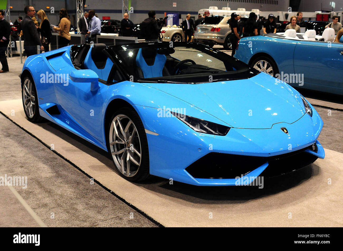 The Chicago Auto Show 2016 at McCormick Place - Press Preview  Featuring: Lamborghini Huracan Spyder Where: Chicago, Illinois, United States When: 11 Feb 2016 Stock Photo