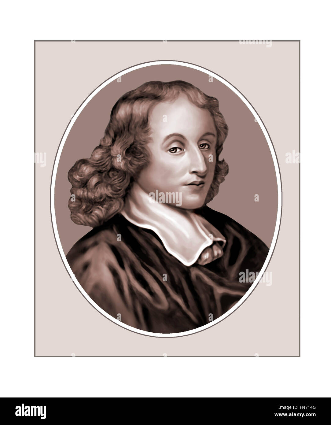 Blaise Pascal, 1623-1662, Mathematician, Portrait Stock Photo