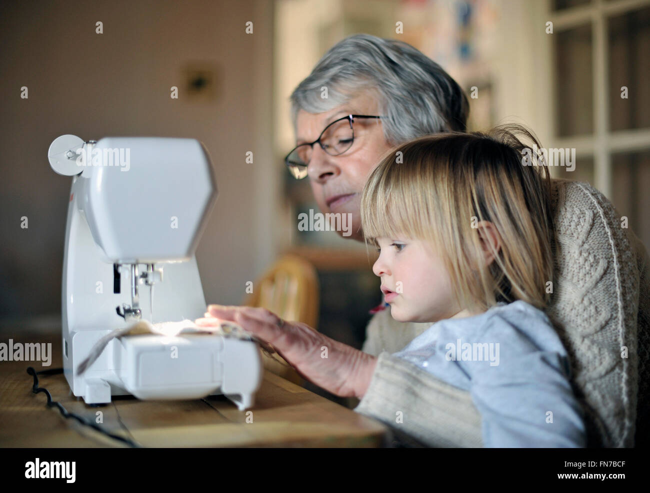 grand mother and grandaughter Stock Photo