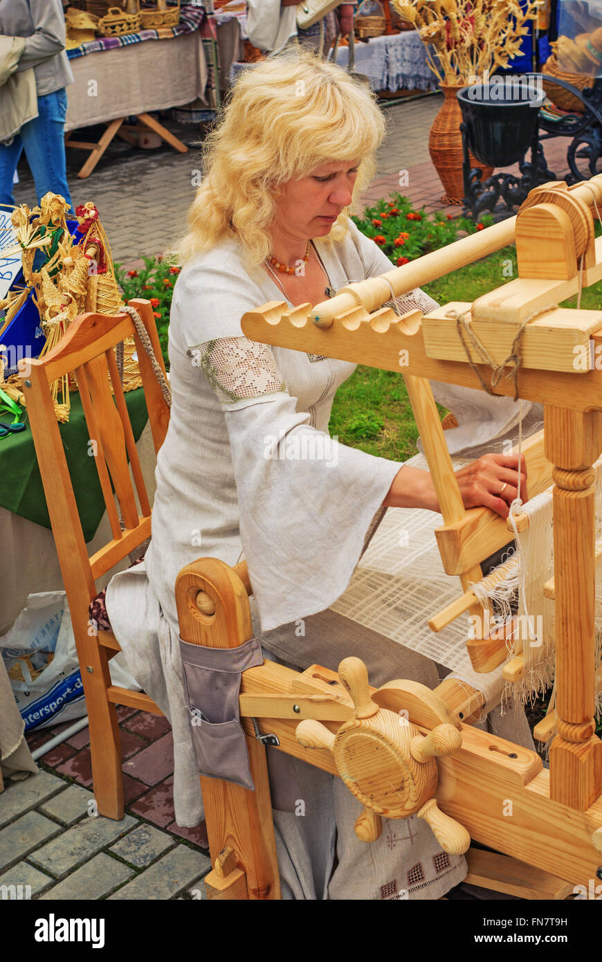 The folk masterwoman and their works. The fair of folk crafts and arts
