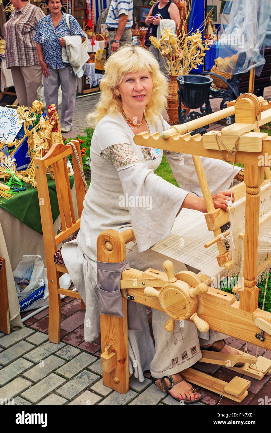 The folk masterwoman and their works. The fair of folk crafts and arts