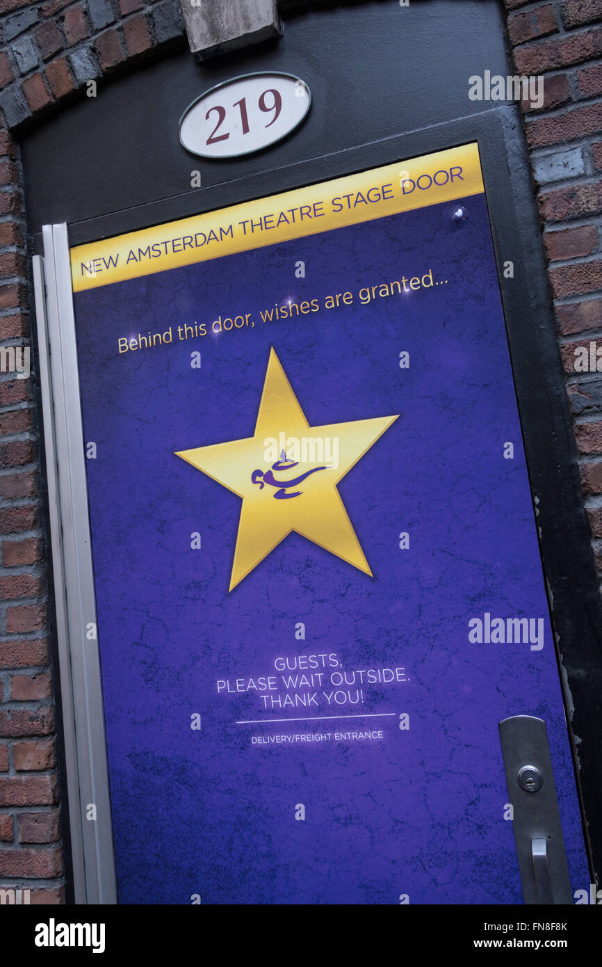 Aladdin The Musical At The New Amsterdam Theater Stage Door Sign