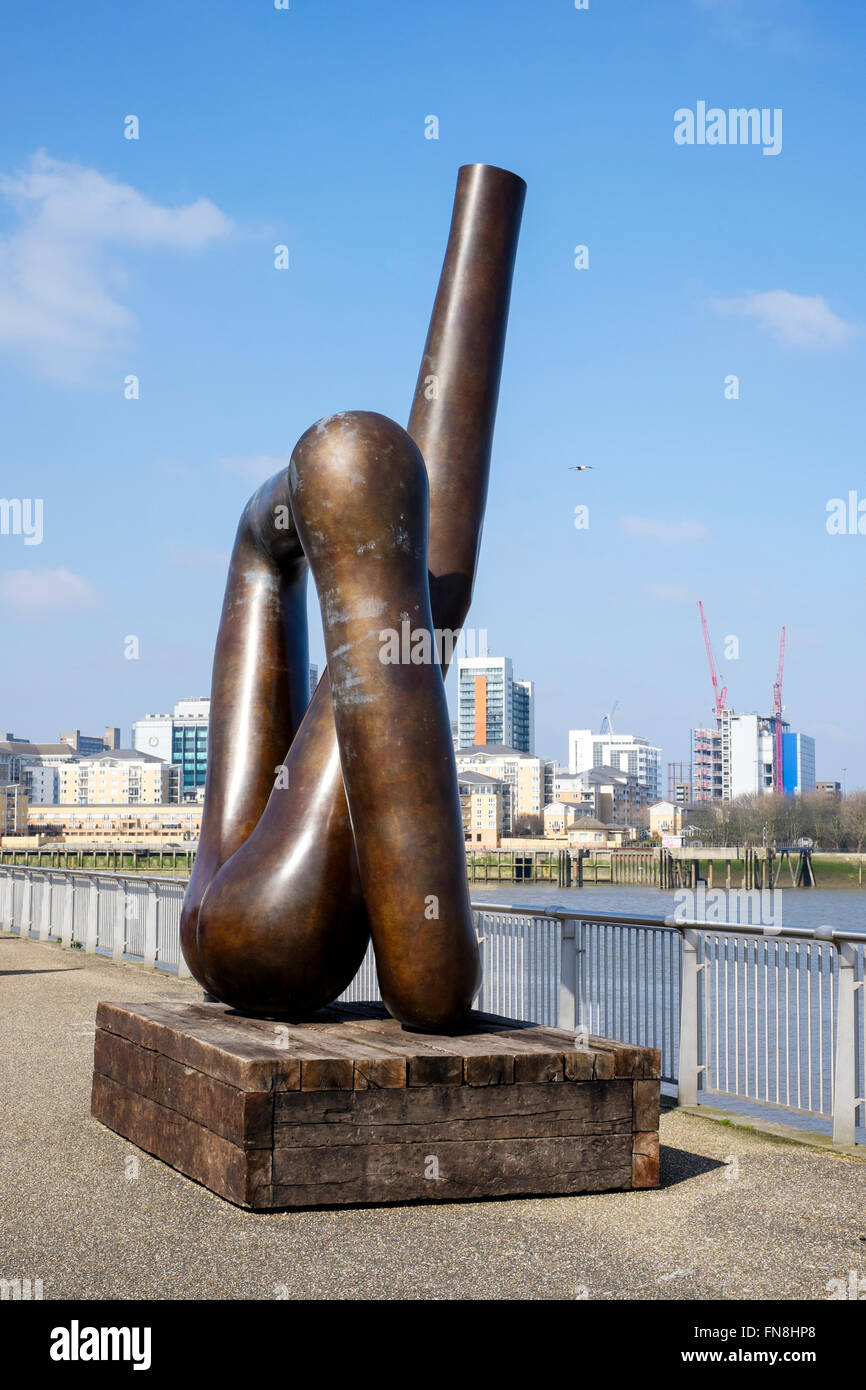 'Liberty Grip' by Gary Hume, Greenwich peninsular, London, England, UK Stock Photo