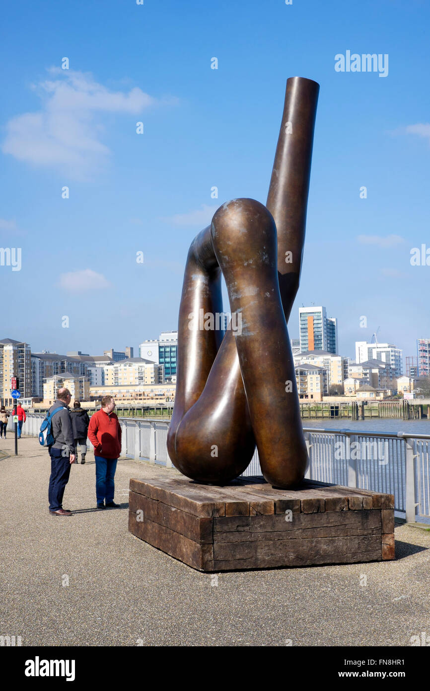 'Liberty Grip' by Gary Hume, Greenwich peninsular, London, England, UK Stock Photo