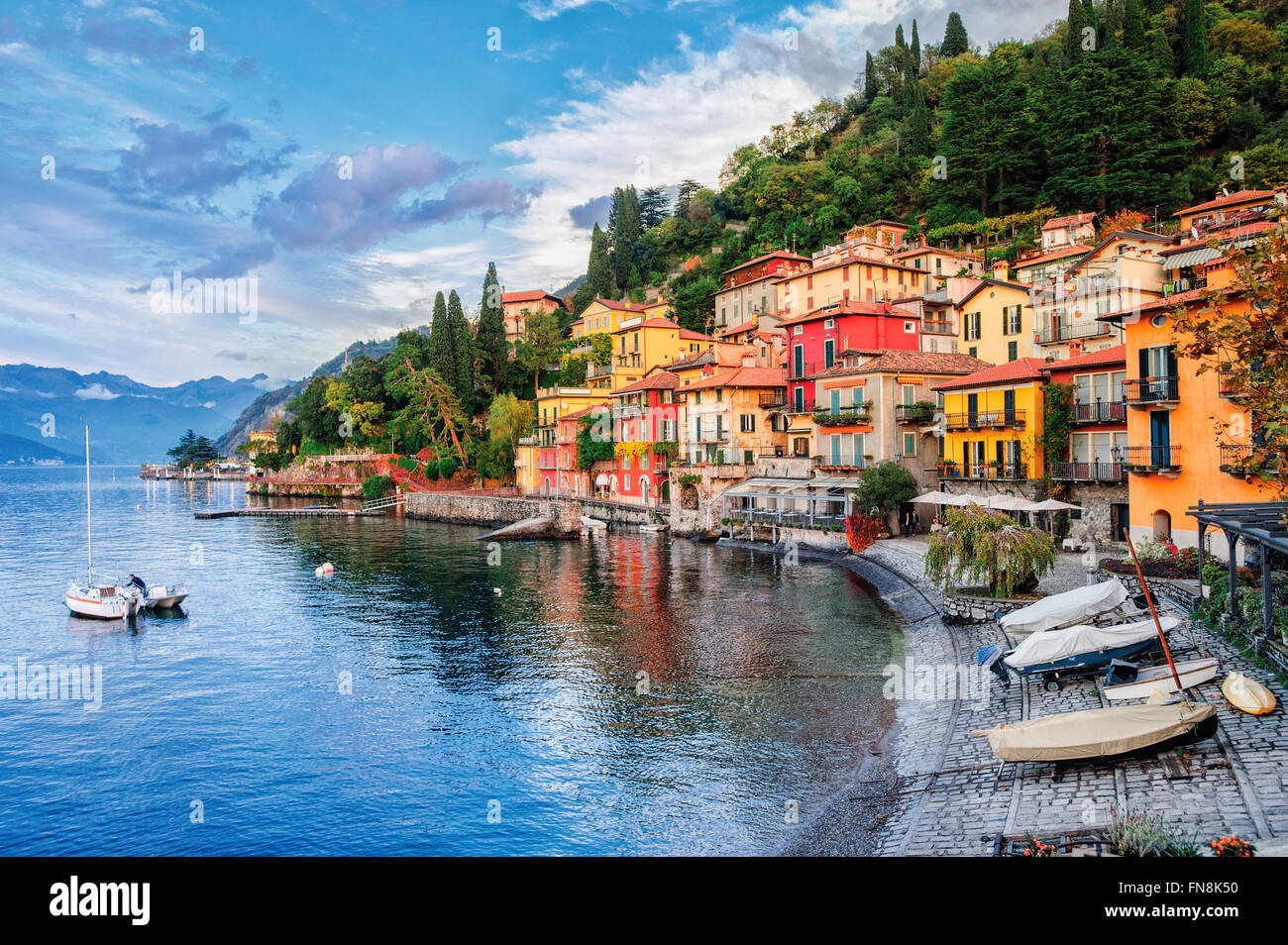 Town of Menaggio on lake Como, Milan, Italy Stock Photo