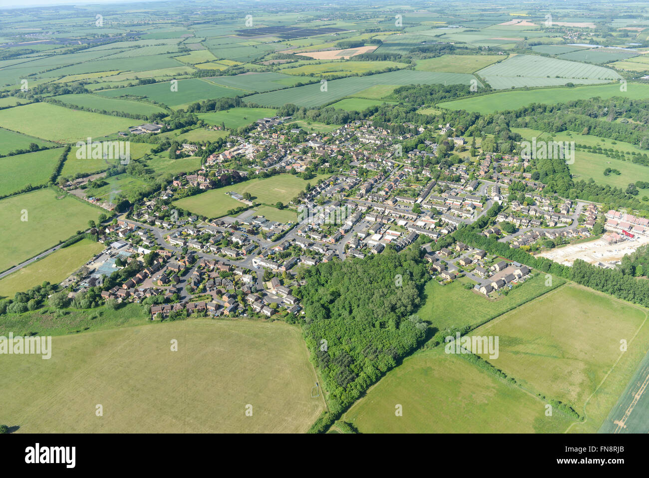 An aerial view of the village of Marcham and surrounding Oxfordshire