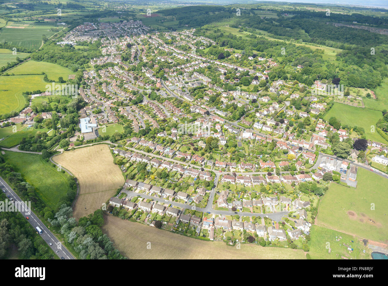 An aerial view of the Somerset village of Long Ashton Stock Photo Alamy